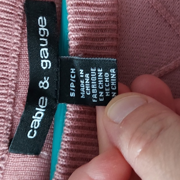 Cable & Gauge long sleeve top sweater Pink s/p - Picture 6 of 12